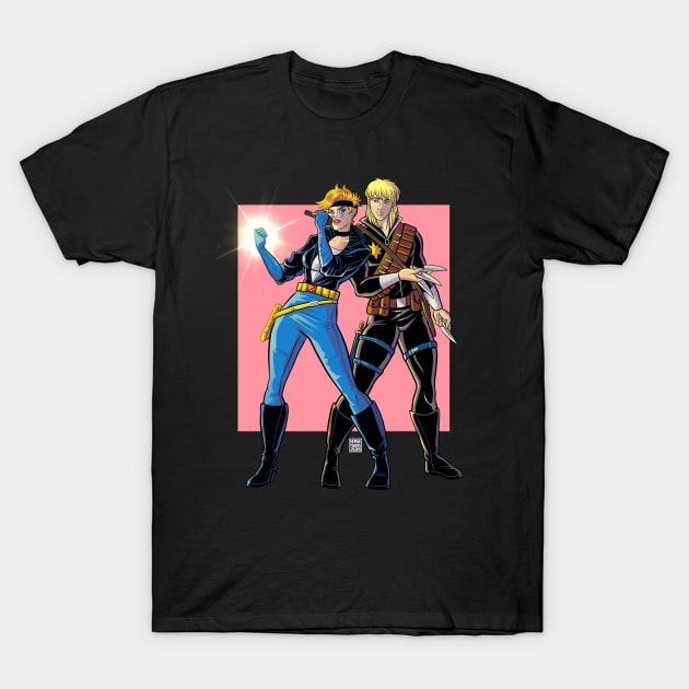 Longshot and Dazzler T-Shirt by sergetowers80